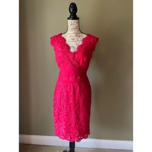 Red lace cocktail dress